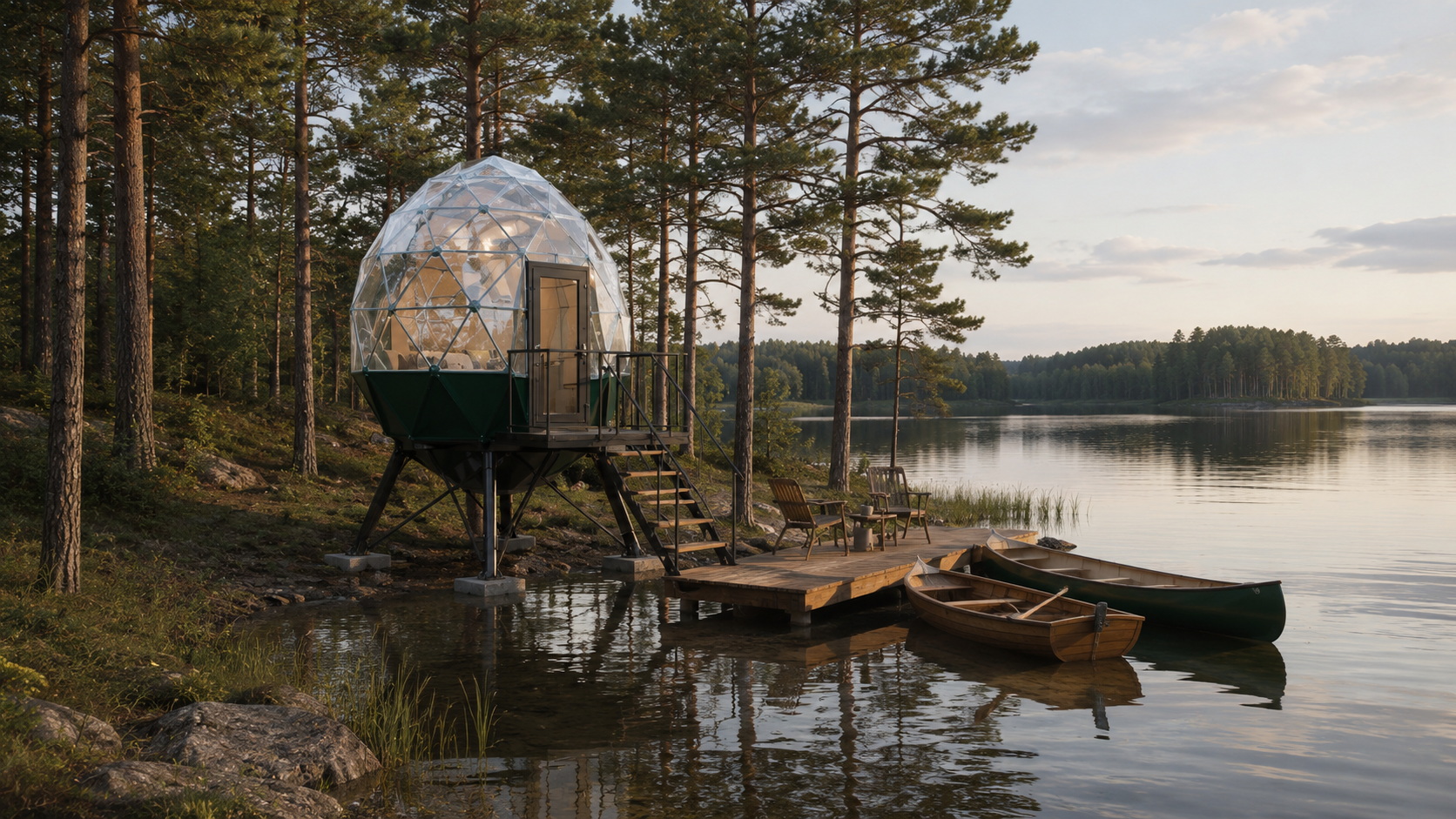 Crystal Dome prie ežero